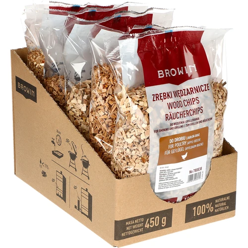 Virutas/chips para ahumar y barbacoa, 50% manzano + 50% haya, 450 g, clase 8 - 2