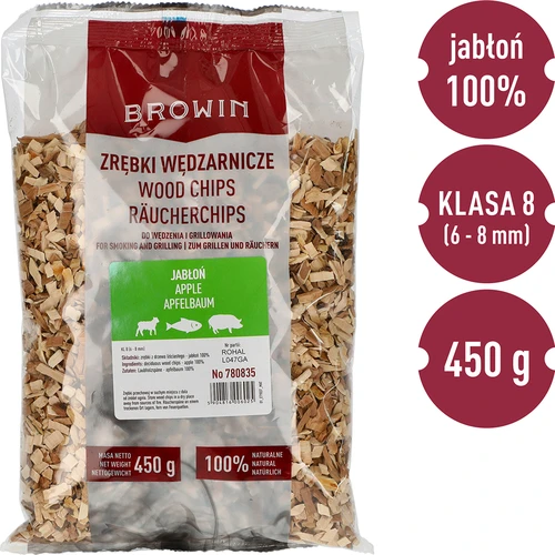 Virutas de madera de manzano para ahumar y barbacoa, 450 g, clase 8 - 3