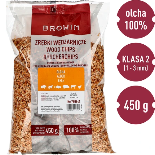 Virutas de madera para ahumar (100% aliso), clase 2 - 450 g x5 - 3