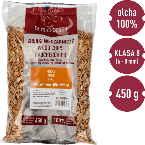 Virutas de madera para ahumar/barbacoa, aliso, 450 g, cl. 8 - 3