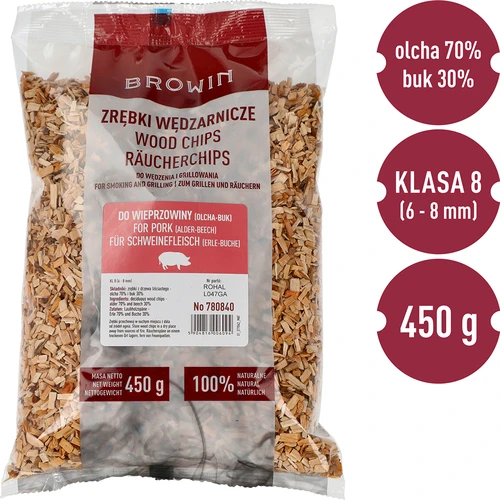Virutas para ahumar/barbacoa 70% aliso + 30% haya, 450 g, clase 8 - 3