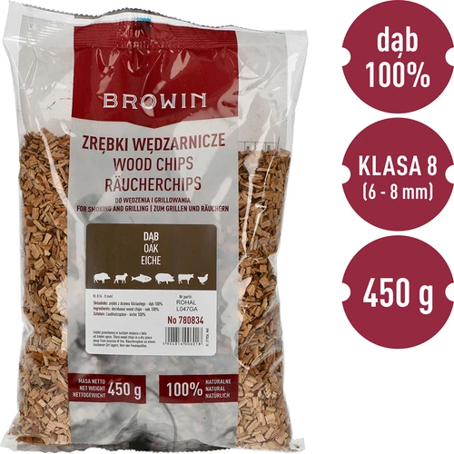 Virutas para ahumar/parrilla, roble, 450 g, clase 8 - 3