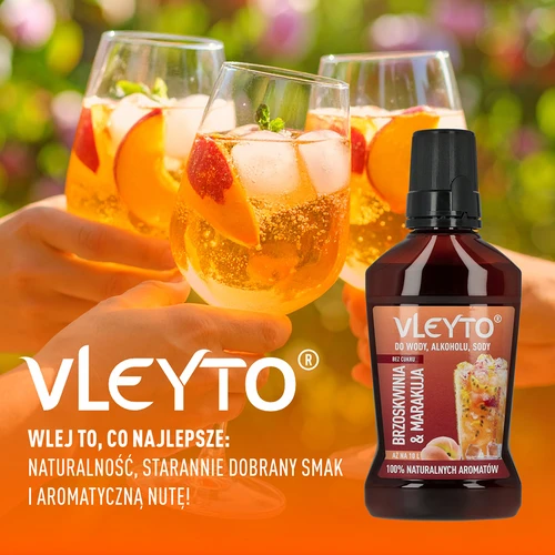 VLEYTO Melocotón & Maracuyá – esencia de sabor con aromas naturales, 250 ml - 6