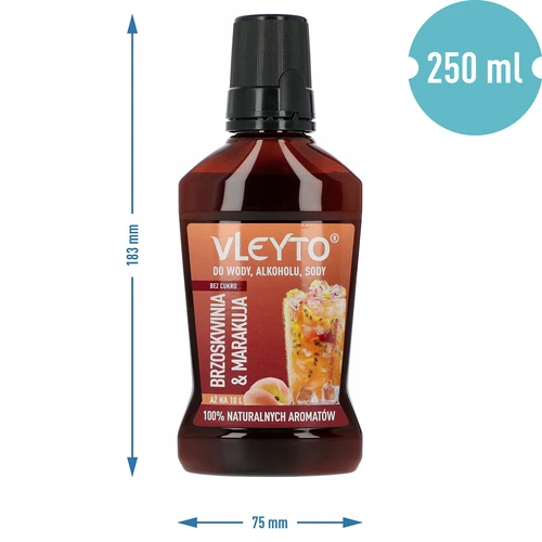 VLEYTO Melocotón & Maracuyá – esencia de sabor con aromas naturales, 250 ml - 5