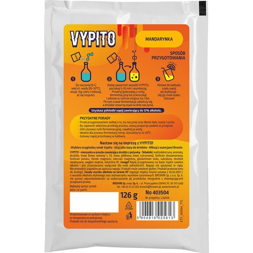 VYPITO 12%, sachet para 18 cócteles - Mandarina, 126 g - 2