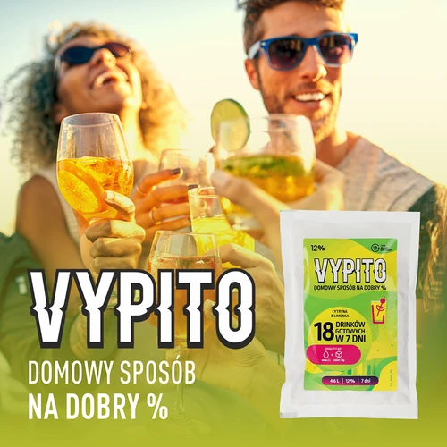 VYPITO 12%, saszetka na 18 drinków - Cytryna & limonka, 126 g - 6
