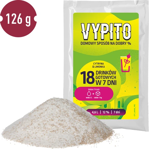 VYPITO 12%, saszetka na 18 drinków - Cytryna & limonka, 126 g - 3