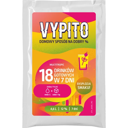 VYPITO 12%, saszetka na 18 drinków – Multitropic, 126g