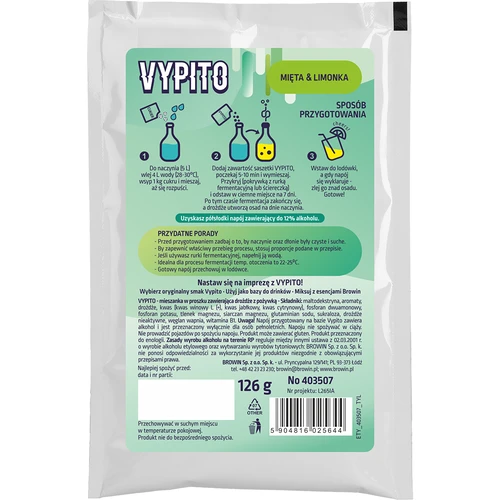 VYPITO 12%, sobre para 18 cócteles – Menta-Lima, 126 g - 2