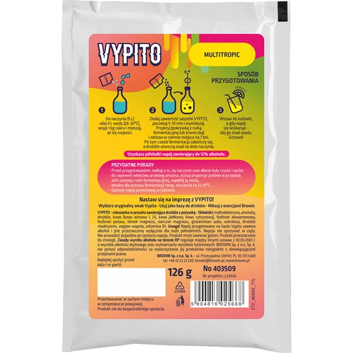 VYPITO 12%, sobre para 18 cócteles – Multitropic, 126g - 2