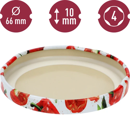 Zakrętka fi 66/4 papryki rysunkowe - 10szt. - 4