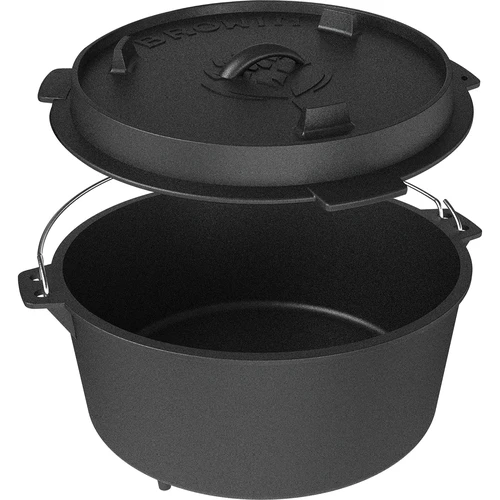 Żeliwny kociołek wiszący z patelnią - 4