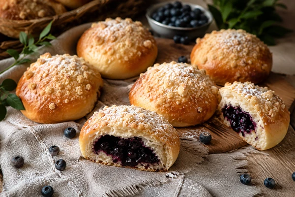 Bollitos de arándanos caseros: suaves, esponjosos y repletos de arándanos!