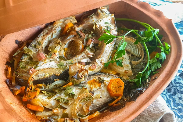 Carpa en olla romana