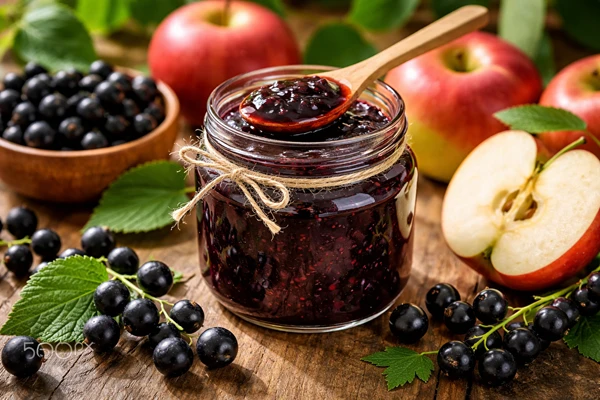Mermelada de grosella negra y manzana