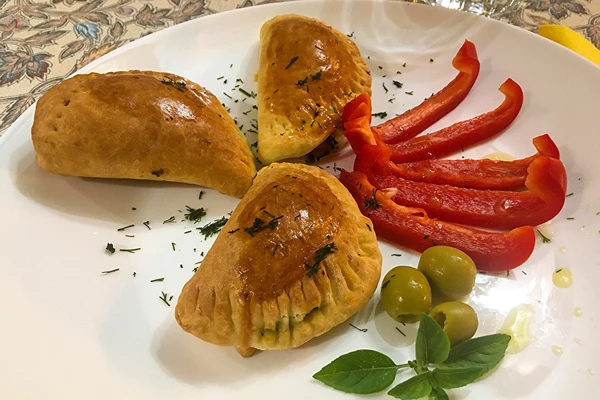 Pierogi al horno con espinacas