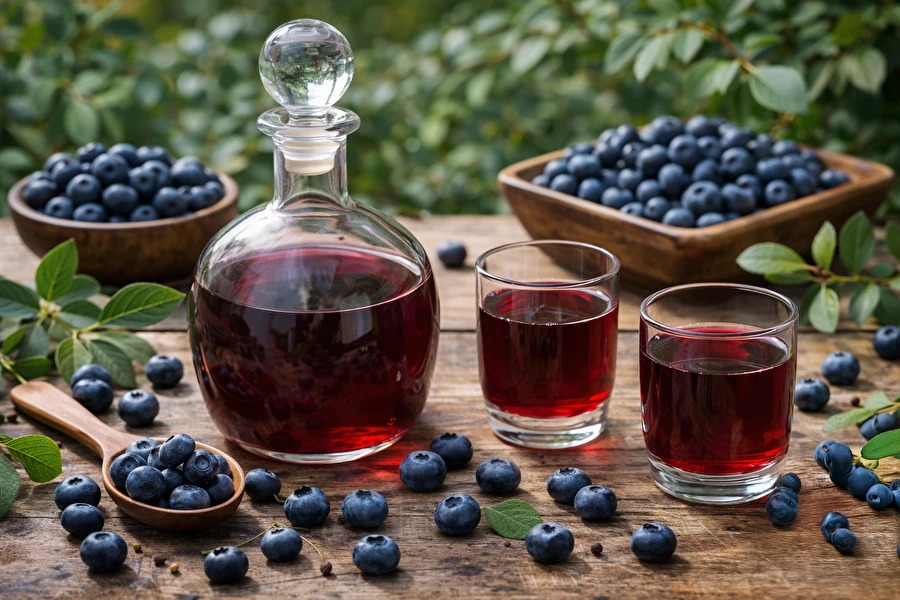 Licor de arándano azul
