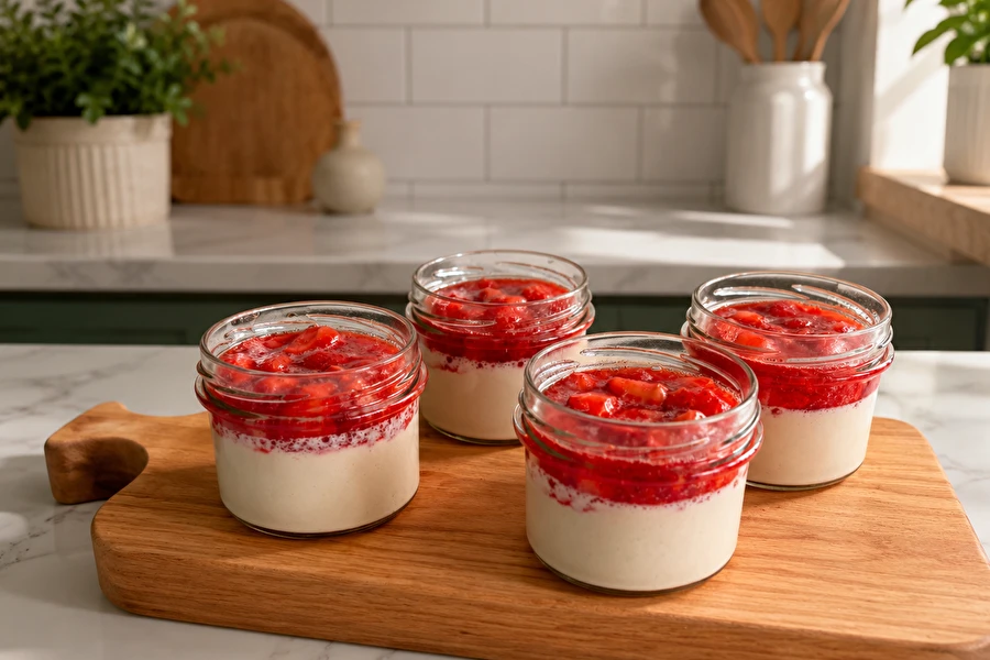 Browin Przepiśnik - Panna Cotta vegana con fresas